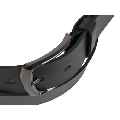 Мужской длинный кожаный ремень, батал для джинс Skipper черный