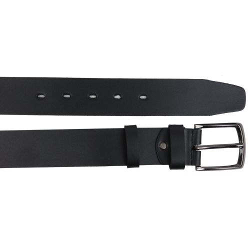 Мужской длинный кожаный ремень, батал для джинс Skipper черный