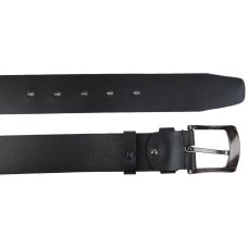 Мужской длинный кожаный ремень, батал для джинс Skipper черный