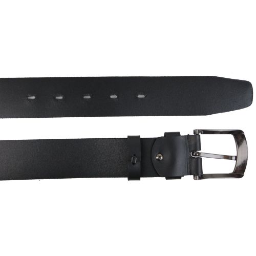 Мужской длинный кожаный ремень, батал для джинс Skipper черный