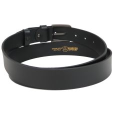 Мужской длинный кожаный ремень, батал под джинсы Skipper черный 3,8 см