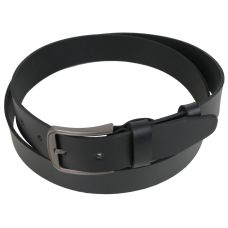 Мужской длинный кожаный ремень, батал под джинсы Skipper черный 3,8 см