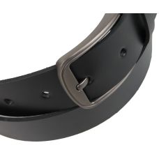 Мужской длинный кожаный ремень, батал под джинсы Skipper черный 3,8 см