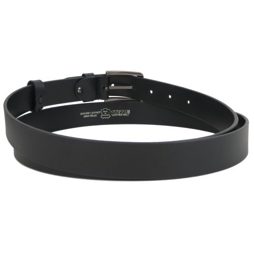 Длинный мужской кожаный ремень, батал для брюк Skipper черный