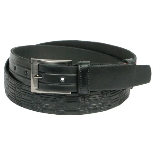 Мужской кожаный ремень под брюки Skipper 11128 черный 3.5 см