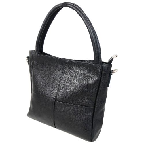 Женская кожаная сумка на двух ручках Borsacomoda 853.023 Черная