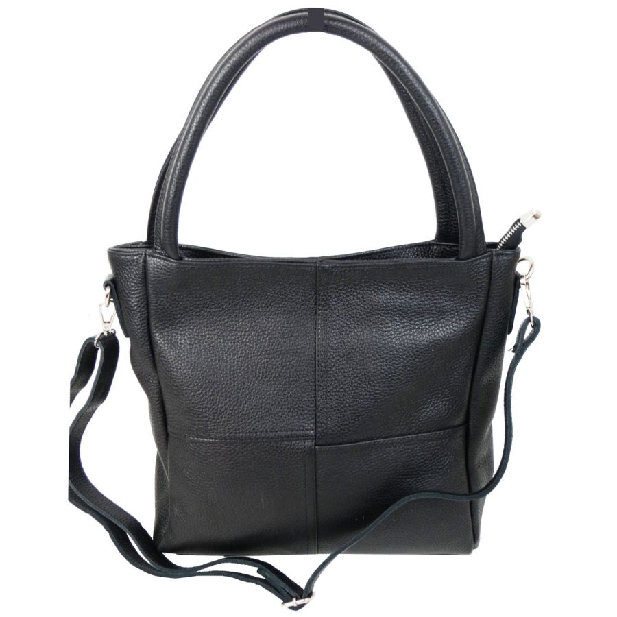 Женская кожаная сумка на двух ручках Borsacomoda 853.023 Черная