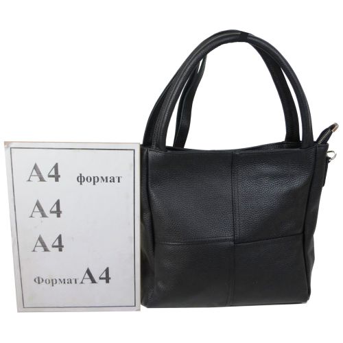 Женская кожаная сумка на двух ручках Borsacomoda 853.023 Черная