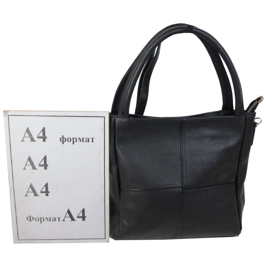 Женская кожаная сумка на двух ручках Borsacomoda 853.023 Черная