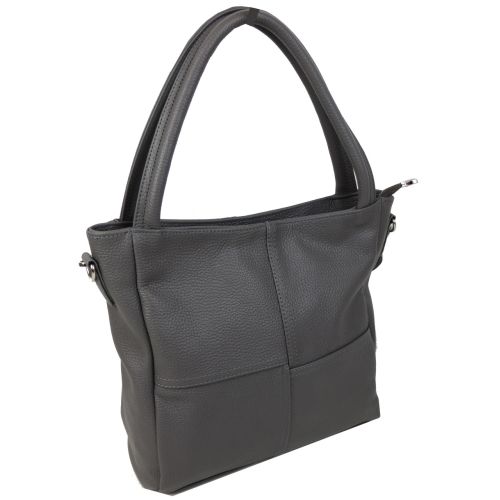 Женская кожаная сумка на двух ручках Borsacomoda 853.021 Серая
