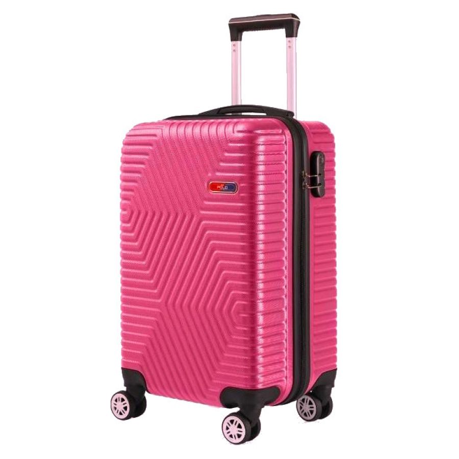 Малый пластиковый чемодан на колесах 45L GD Polo розовый
