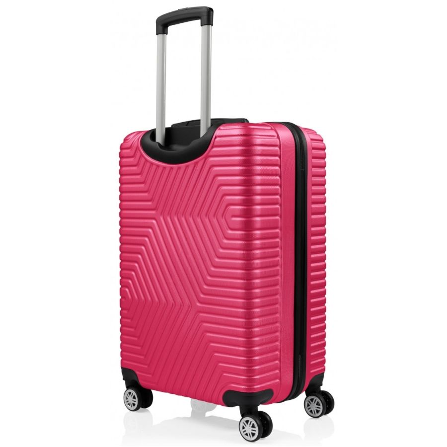 Малый пластиковый чемодан на колесах 45L GD Polo розовый