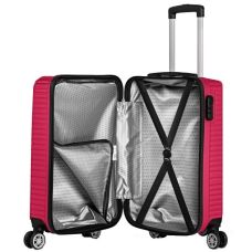Большой пластиковый чемодан на колесах 115L GD Polo розовый