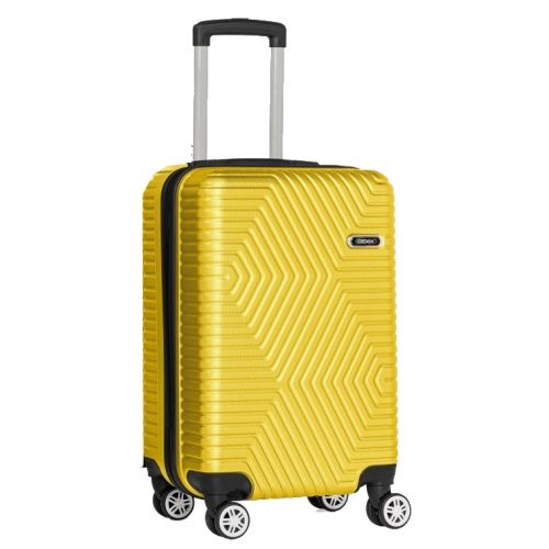 Малый пластиковый чемодан на колесах 45L GD Polo желтый