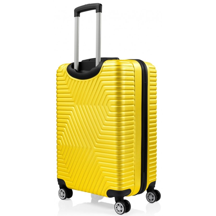 Малый пластиковый чемодан на колесах 45L GD Polo желтый