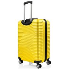Большой пластиковый чемодан на колесах 115L GD Polo желтый