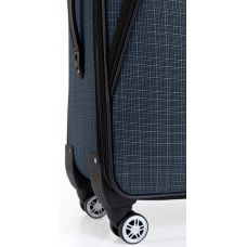 Большой текстильный чемодан на колесах 100L Gedoх темно-синий