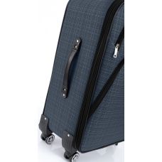 Большой текстильный чемодан на колесах 100L Gedoх темно-синий