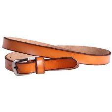 Женский узкий кожаный ремень Dovhani kt6631 Оранжевый