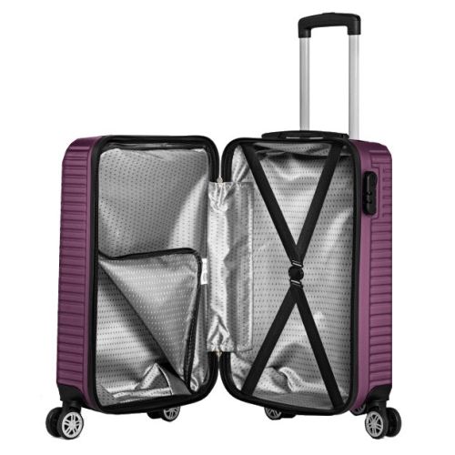 Малый пластиковый чемодан на колесах 45L GD Polo лиловый