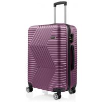 Большой пластиковый чемодан на колесах 115L GD Polo лиловый