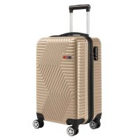Малый пластиковый чемодан на колесах 45L GD Polo бежевый