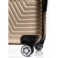 Малый пластиковый чемодан на колесах 45L GD Polo бежевый