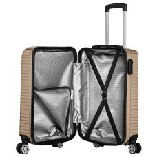 Пластиковый чемодан на колесах среднего размера 70L GD Polo бежевый