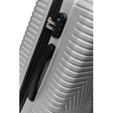 Пластиковый чемодан на колесах среднего размера 70L GD Polo серебристый