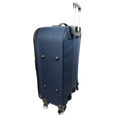 Тканевый большой чемодан на колесах 100L Gedoх темно-синий в клетку