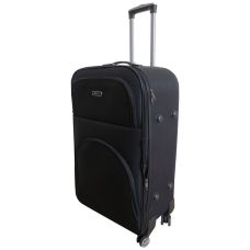 Маленький тканевый чемодан на колесах 42L Gedoх темно-серый в клетку