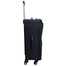 Маленький тканевый чемодан на колесах 42L Gedoх темно-серый в клетку