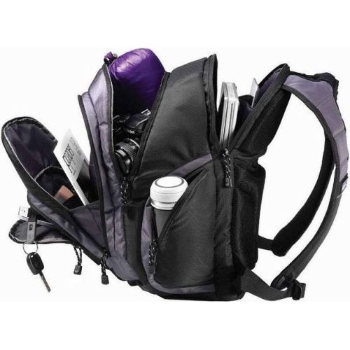 Рюкзак для ноутбука 15,6 с сумкой для фотокамеры и дождевиком Sumdex PON-395GY Черный с серым