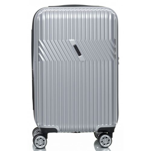 Маленький чемодан на колесах их поликарбоната 42L Sumdex серебристый