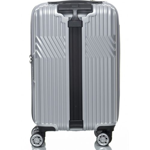 Маленький чемодан на колесах их поликарбоната 42L Sumdex серебристый