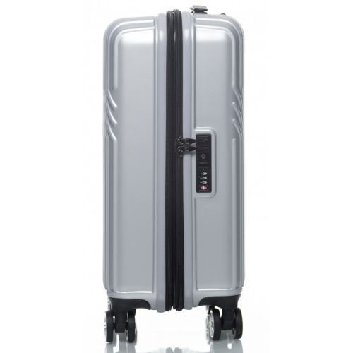 Маленький чемодан на колесах их поликарбоната 42L Sumdex серебристый