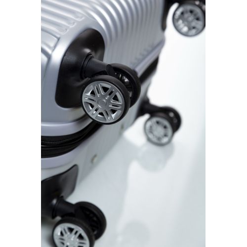 Маленький чемодан на колесах их поликарбоната 42L Sumdex серебристый