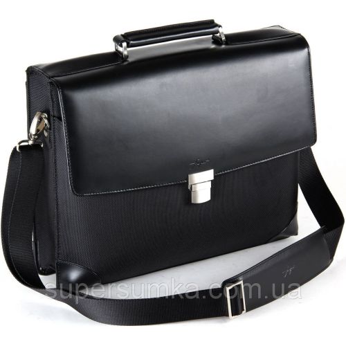 Деловой портфель из кожи и нейлона Fouquet NBC-1002M черный