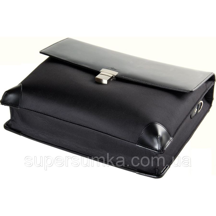 Деловой портфель из кожи и нейлона Fouquet NBC-1002M черный