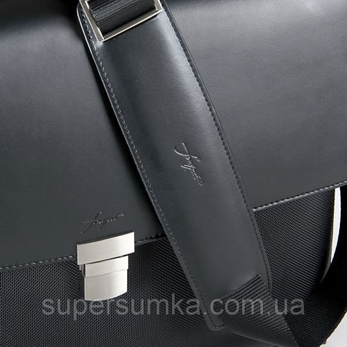 Деловой портфель из кожи и нейлона Fouquet NBC-1002M черный