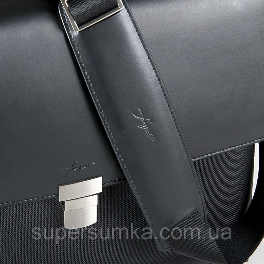 Деловой портфель из кожи и нейлона Fouquet NBC-1002M черный