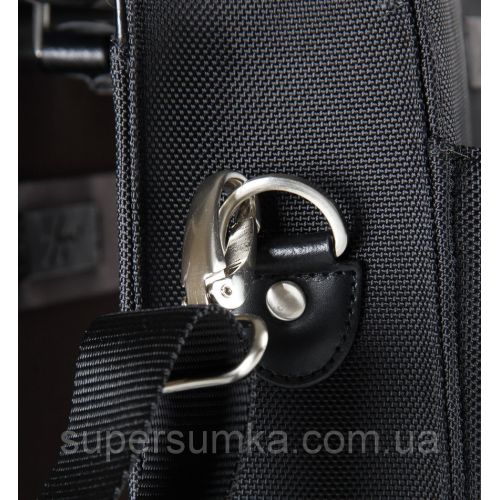 Деловой портфель из кожи и нейлона Fouquet NBC-1002M черный