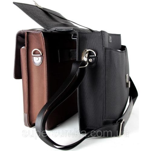 Деловой портфель из кожи и нейлона Fouquet NBC-1002M черный