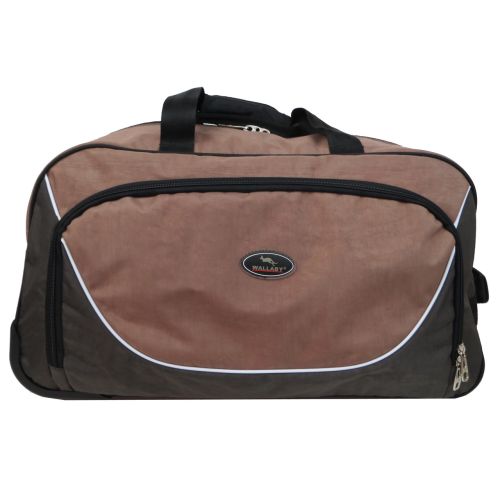 Сумка дорожная на колесах 57L Wallaby хаки с коричневым