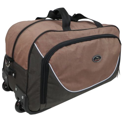Сумка дорожная на колесах 57L Wallaby хаки с коричневым