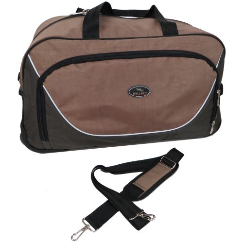 Сумка дорожная на колесах 57L Wallaby хаки с коричневым