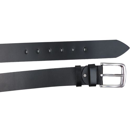 Широкий кожаный мужской ремень Skipper 1609-50 Черный