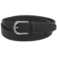 Мужской кожаный ремень под брюки Skipper 1289-35 Черный