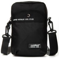 Небольшая мужская сумка через плечо Lanpad Черная