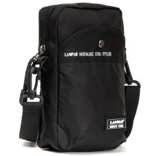 Небольшая мужская сумка через плечо Lanpad Черная